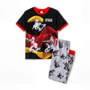 NWT - Jellifish Kids Boys 2pc Skateboarding Pajama Set - Black XL 14/16